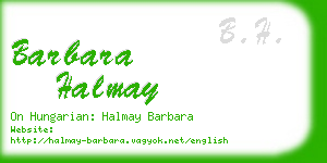 barbara halmay business card